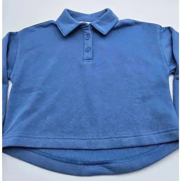 DSG Girl's Size S (8/9) Henley Fleece Top Light Basin Blue NWT - Picture 4 of 8